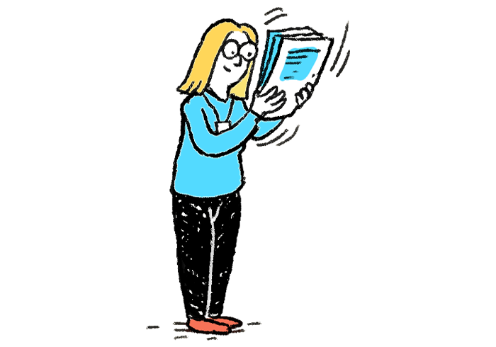 Illustration of a teacher looking at the school calendar