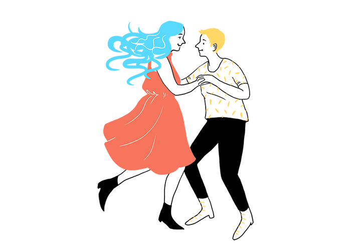 Ilustracja tańczącej pary